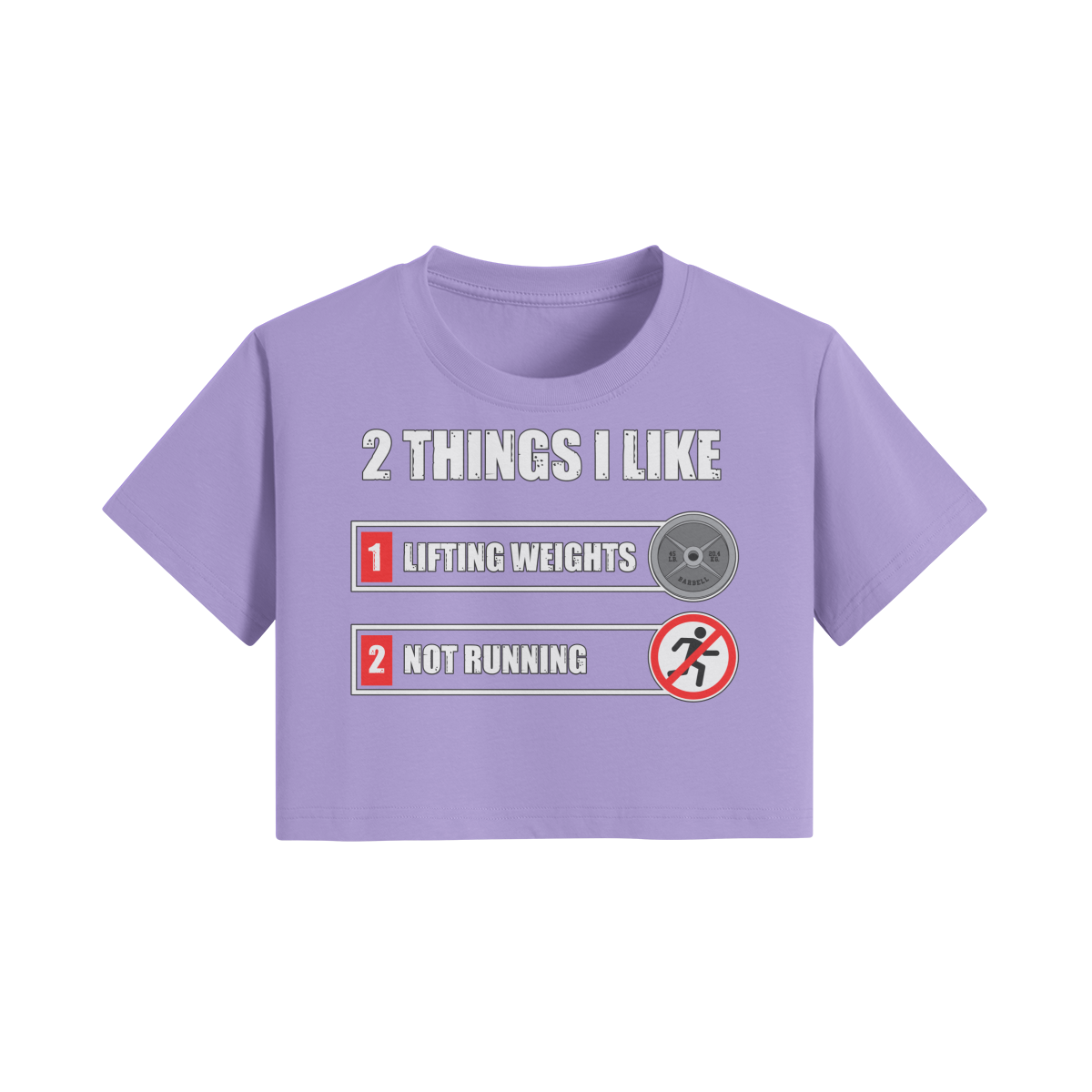 2 THINGS I LIKE- Womens Crop Top-Lavender-League of Lifters
