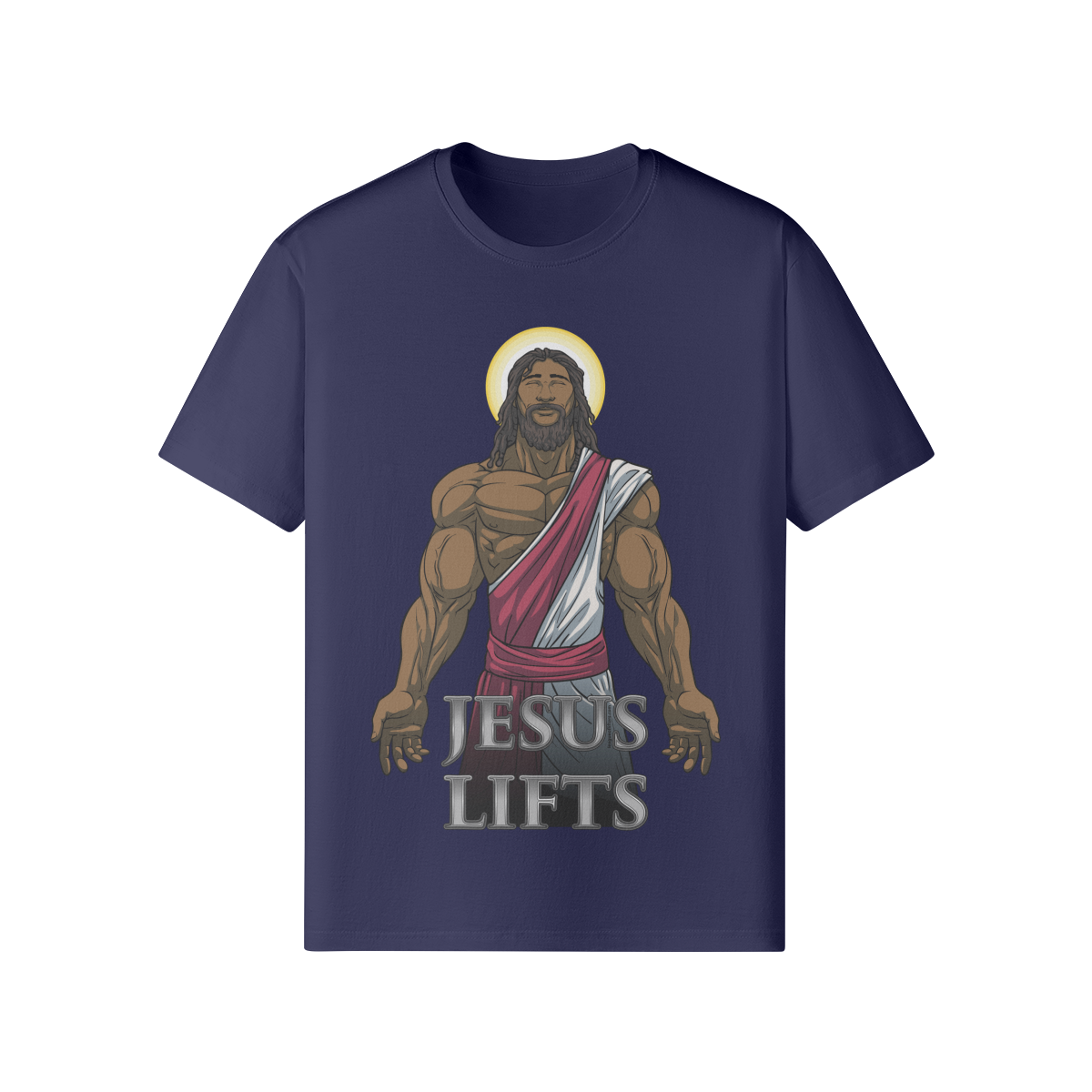 JESUS LIFTS- Classic T-Shirt-Dark Navy-League of Lifters