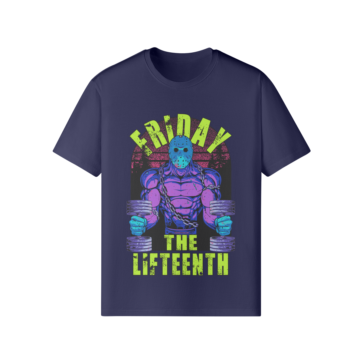FRIDAY THE LIFTEENTH (RETRO)- Classic T-Shirt-Dark Navy-League of Lifters