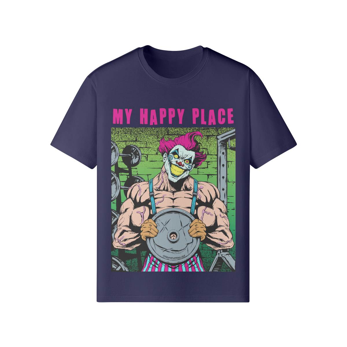 MY HAPPY PLACE- Classic T-Shirt-Dark Navy-League of Lifters