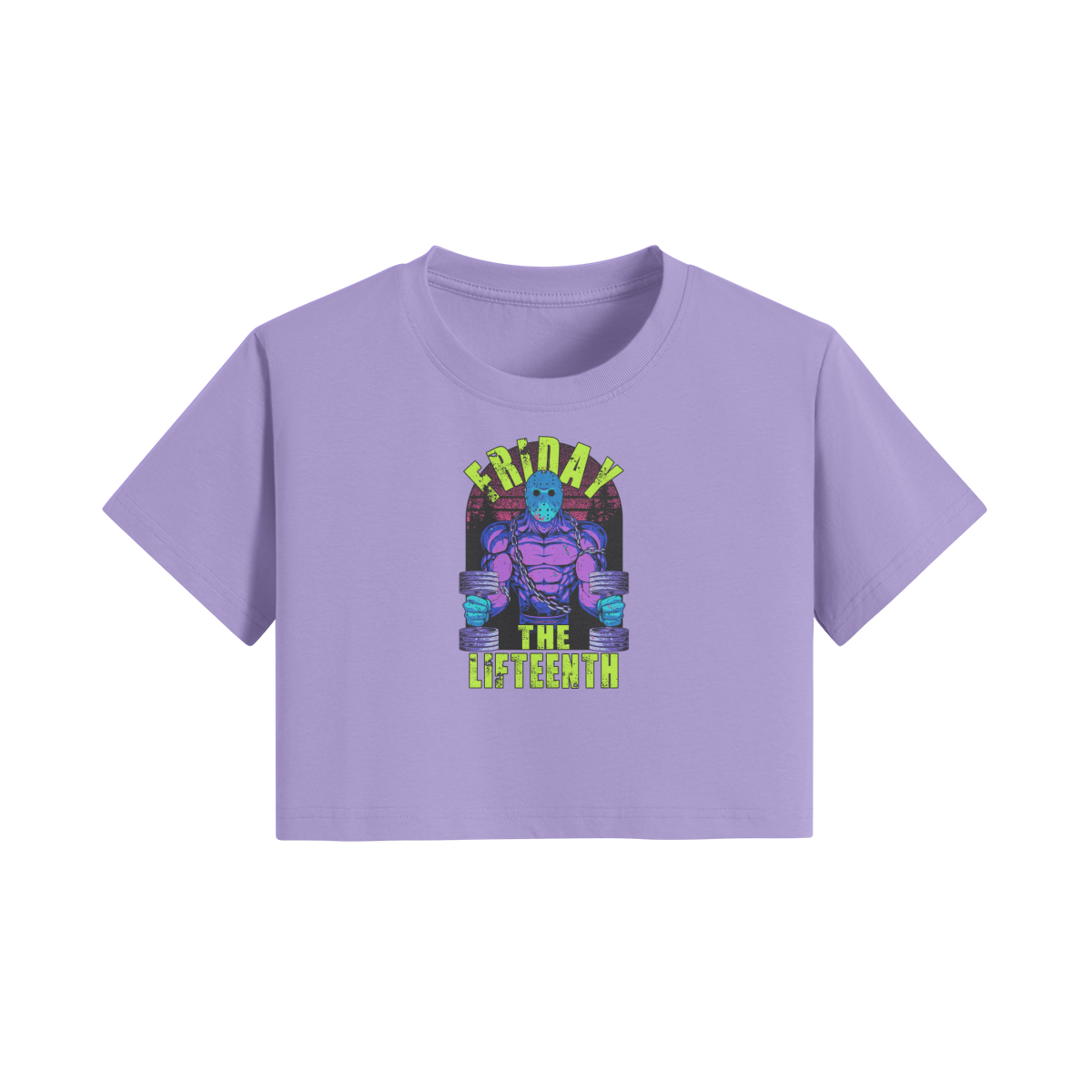 FRIDAY THE LIFTEENTH (RETRO)- Womens Crop Top-Lavender-League of Lifters