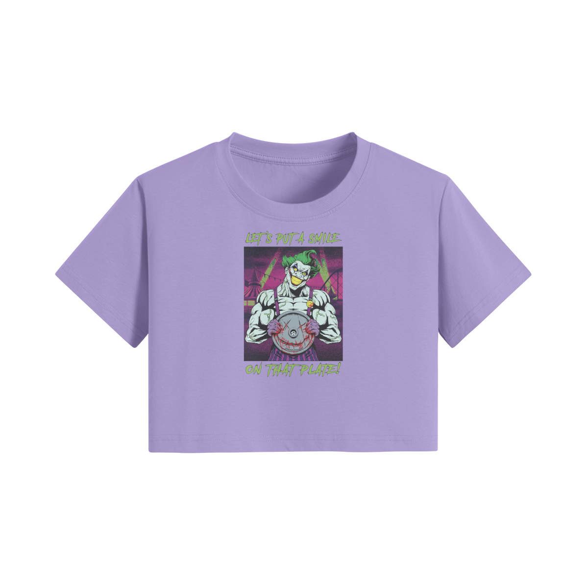 SMILE ON THAT PLATE- Womens Crop Top-Lavender-League of Lifters