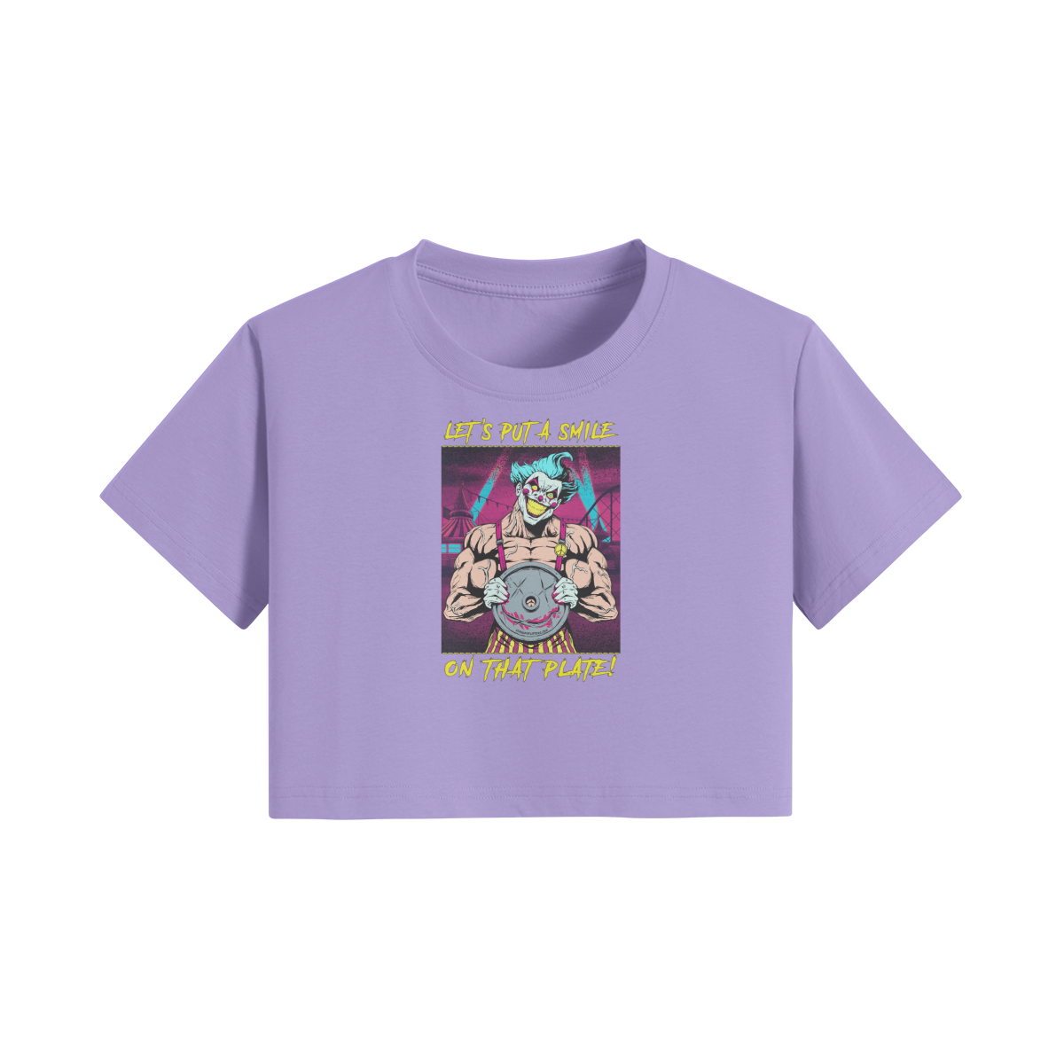 SMILE ON THAT PLATE (RETRO)- Womens Crop Top-Lavender-League of Lifters