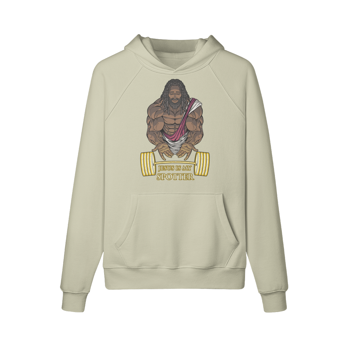 JESUS IS MY SPOTTER (DREADS)- Hoodie-Camel-League of Lifters