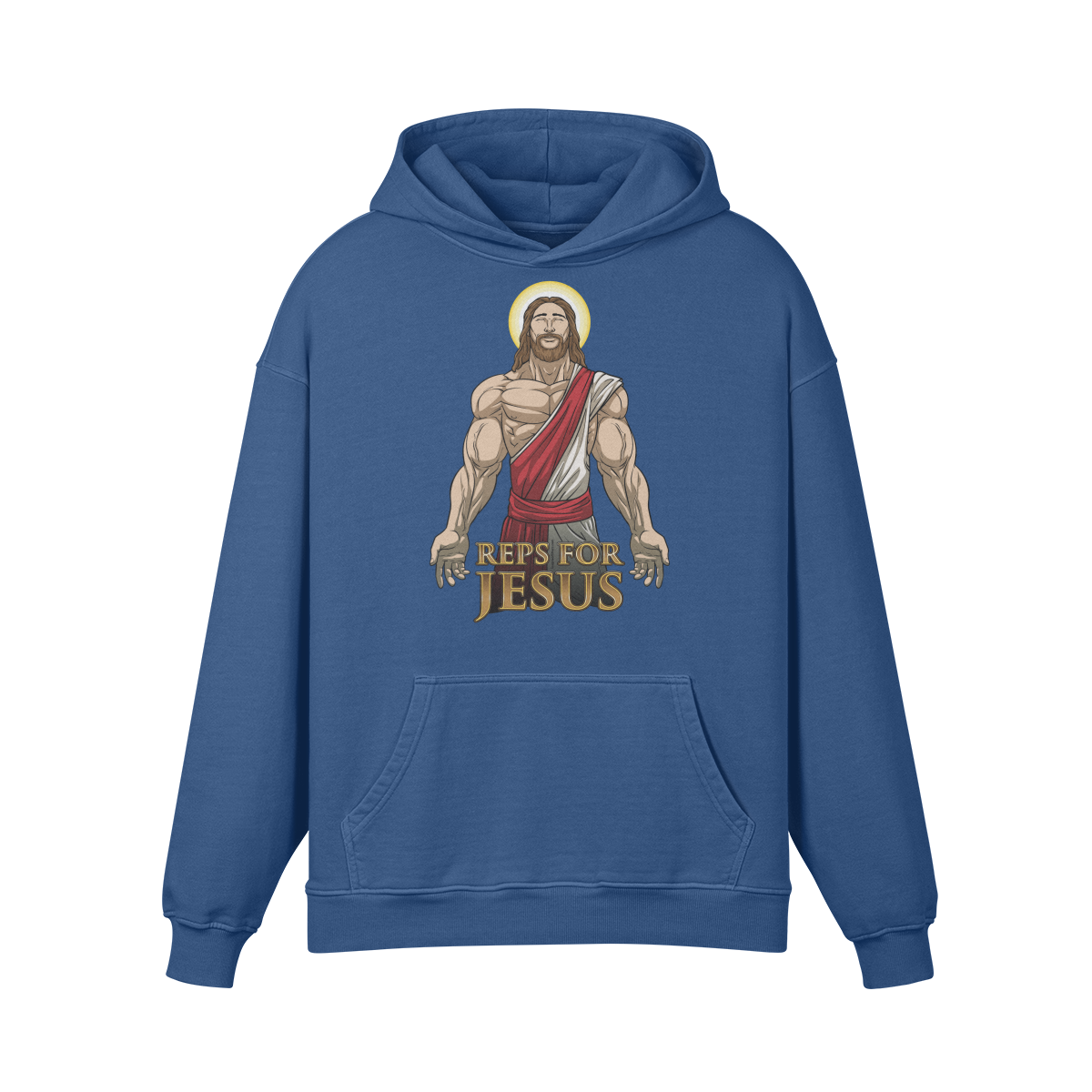 REPS FOR JESUS- Oversized Hoodie-Kashmir Blue-League of Lifters