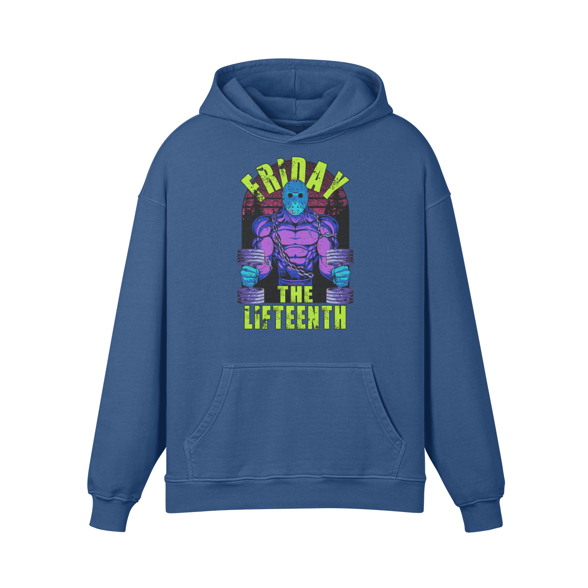 FRIDAY THE LIFTEENTH (RETRO)- Oversized Hoodie-Kashmir Blue-League of Lifters