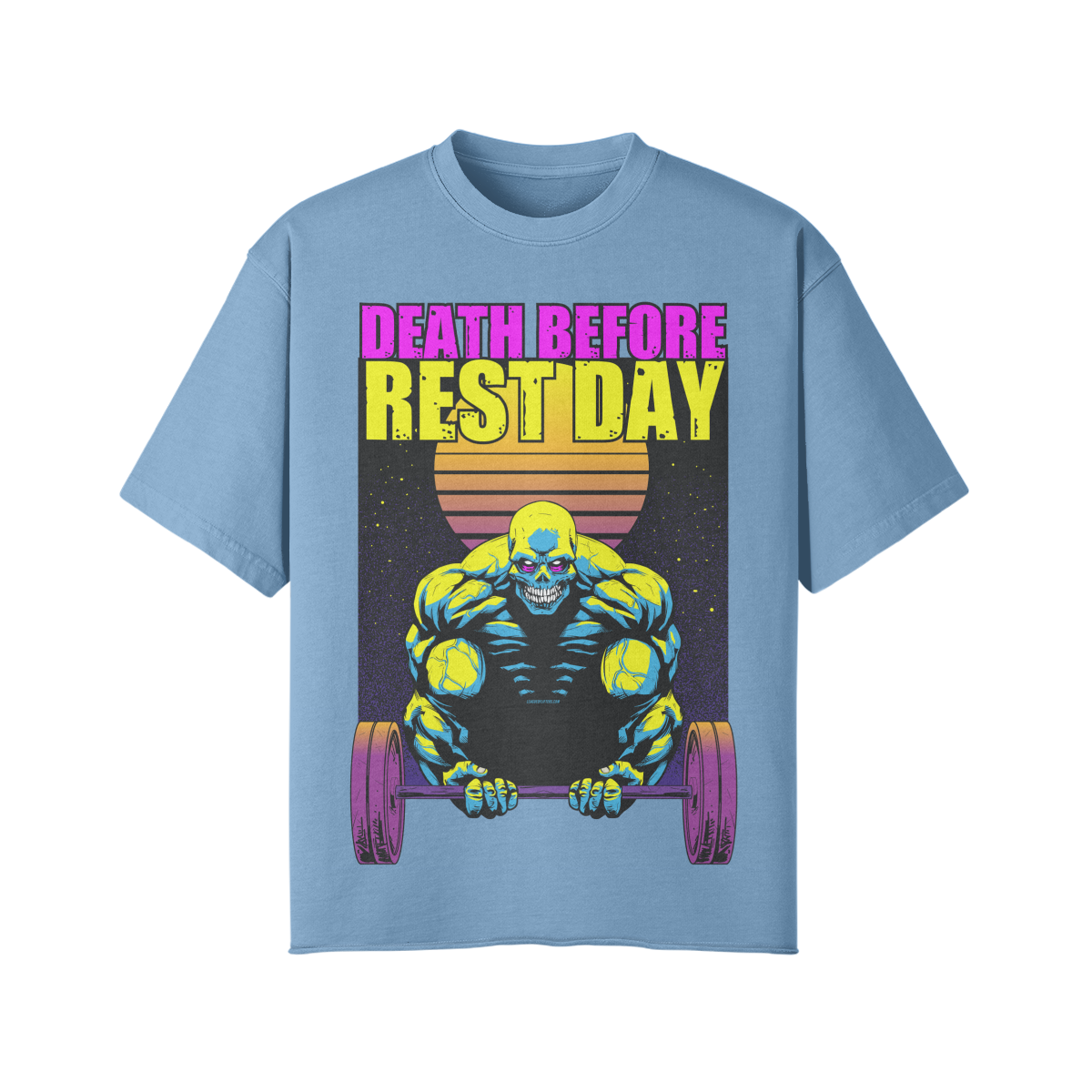 DEATH BEFORE REST DAY- Pump Top-Medium Blue-League of Lifters
