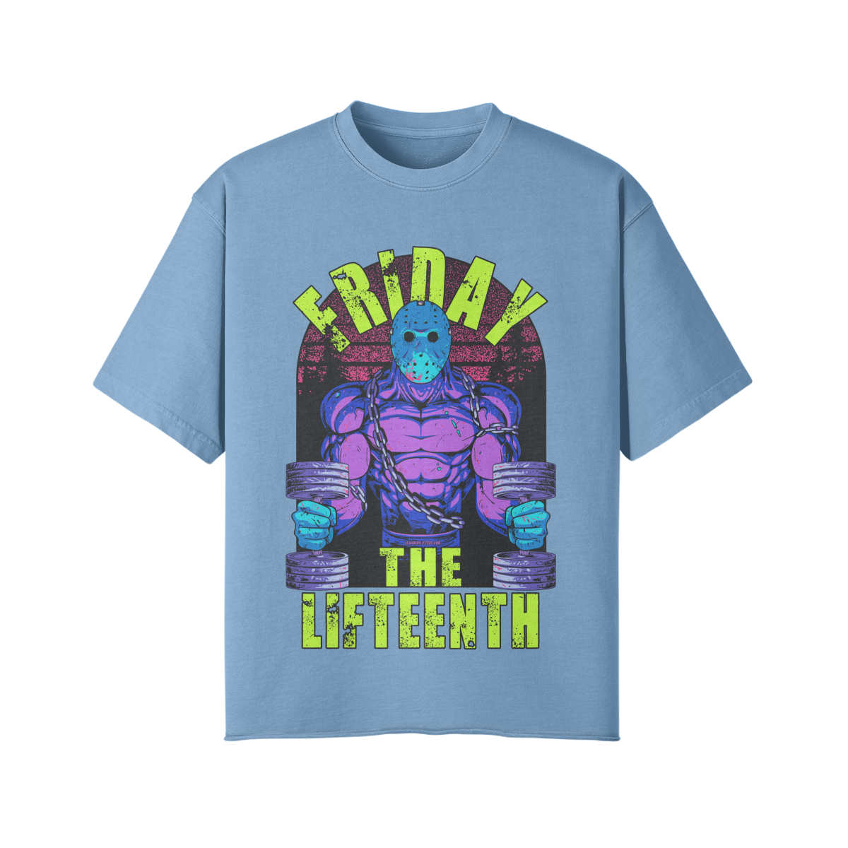 FRIDAY THE LIFTEENTH (RETRO)- Pump Top-Medium Blue-League of Lifters