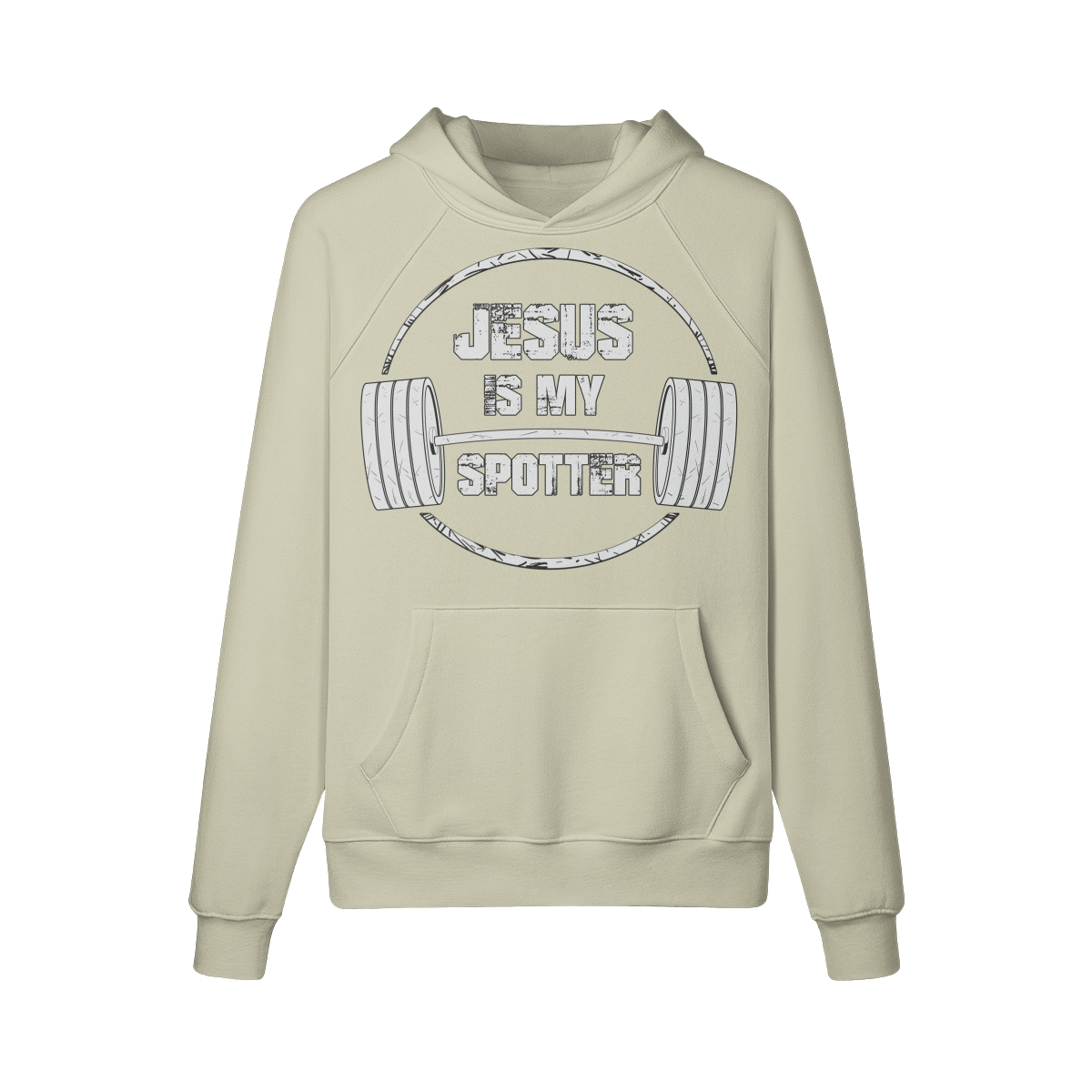 JESUS IS MY SPOTTER (TEXT)- Hoodie-Camel-League of Lifters