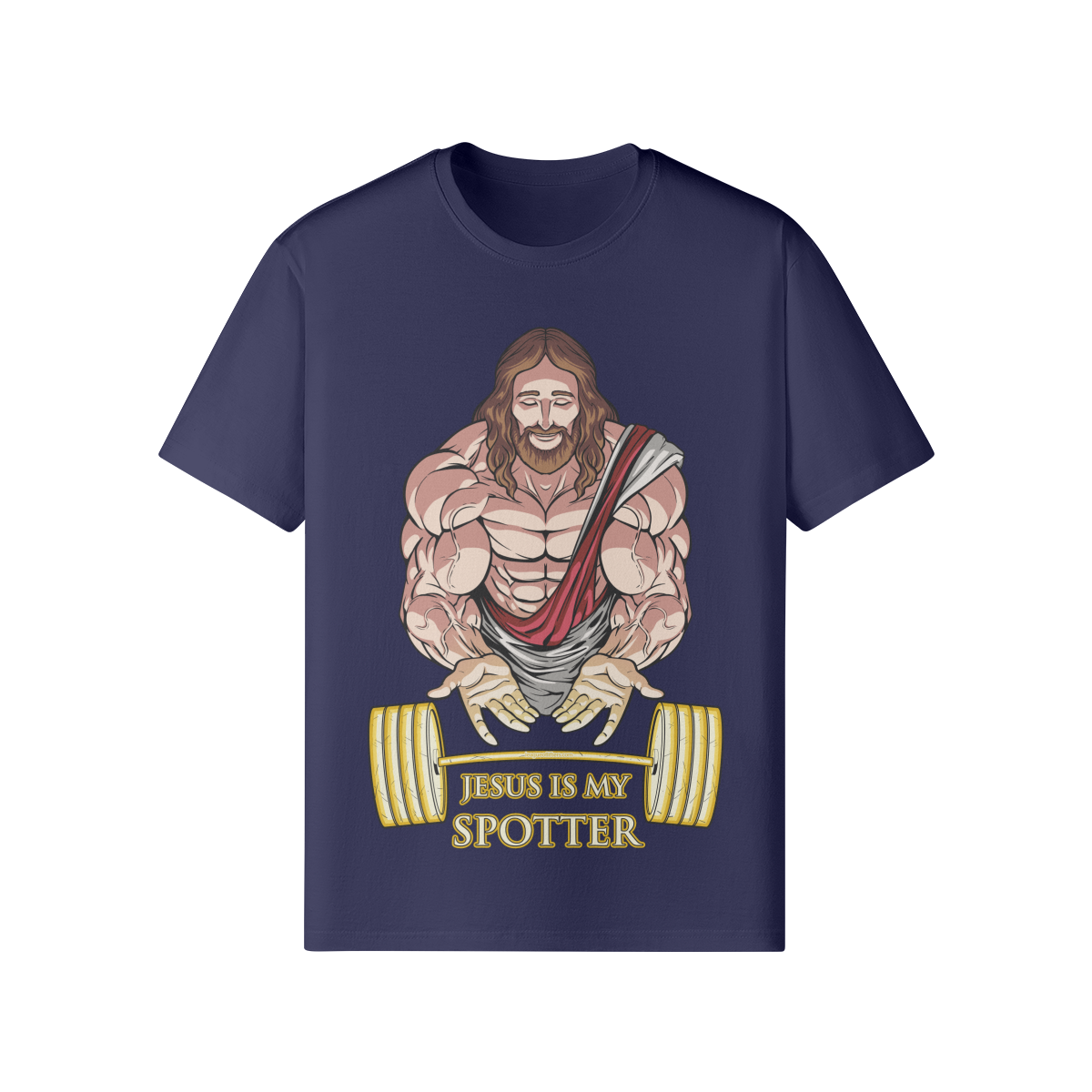 JESUS IS MY SPOTTER- Classic T-Shirt-Dark Navy-League of Lifters