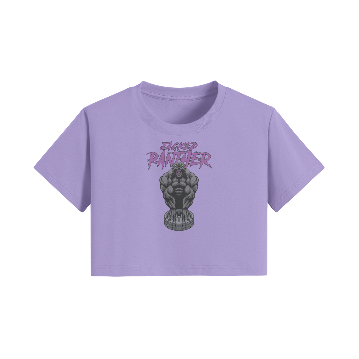 JACKED PANTHER- Womens Crop Top-Lavender-League of Lifters