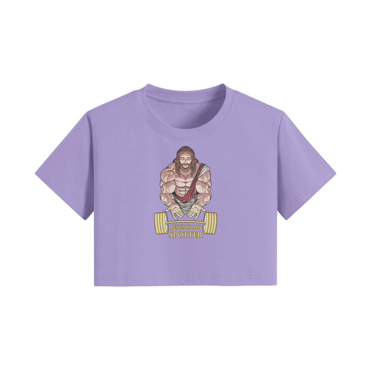 JESUS IS MY SPOTTER- Womens Crop Top-Lavender-League of Lifters