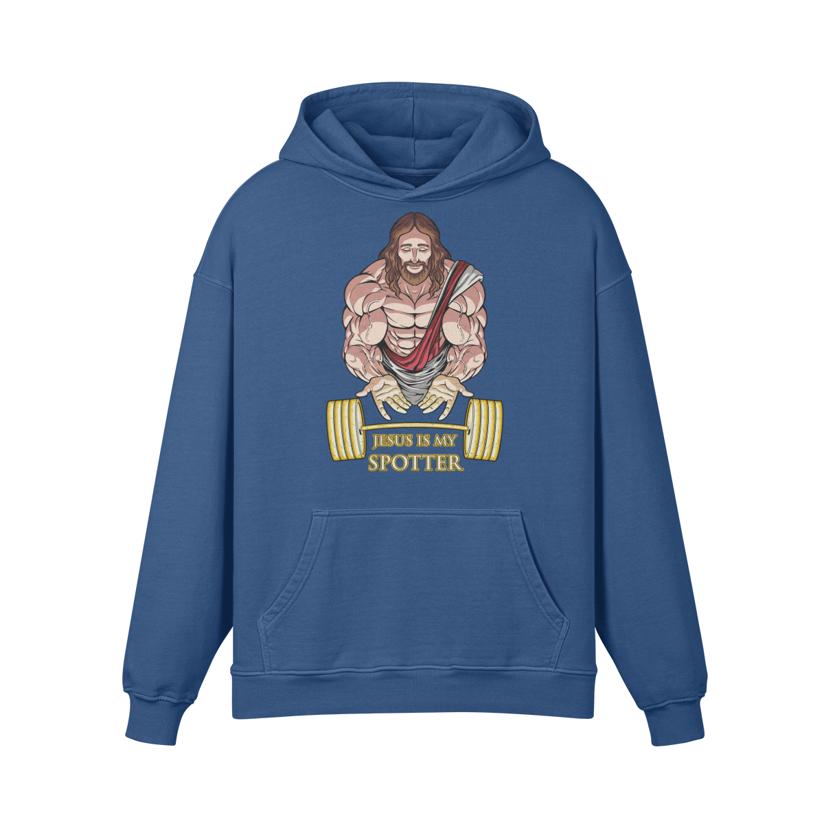 JESUS IS MY SPOTTER- Oversized Hoodie-Kashmir Blue-League of Lifters