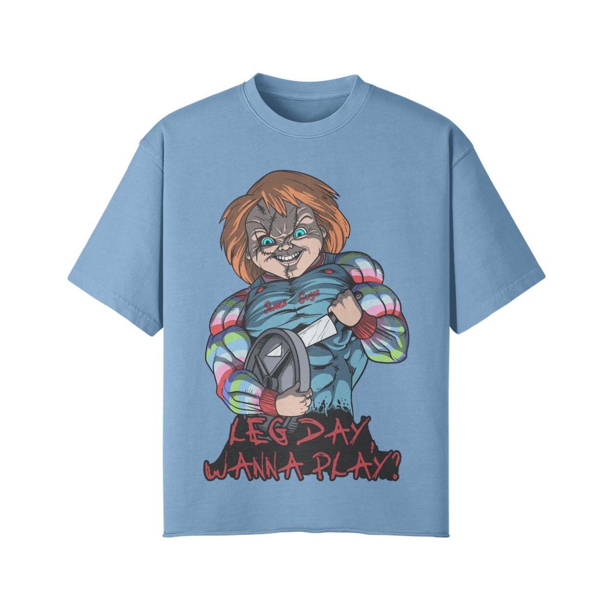 LEG DAY WANNA PLAY?- Pump Top-Medium Blue-League of Lifters