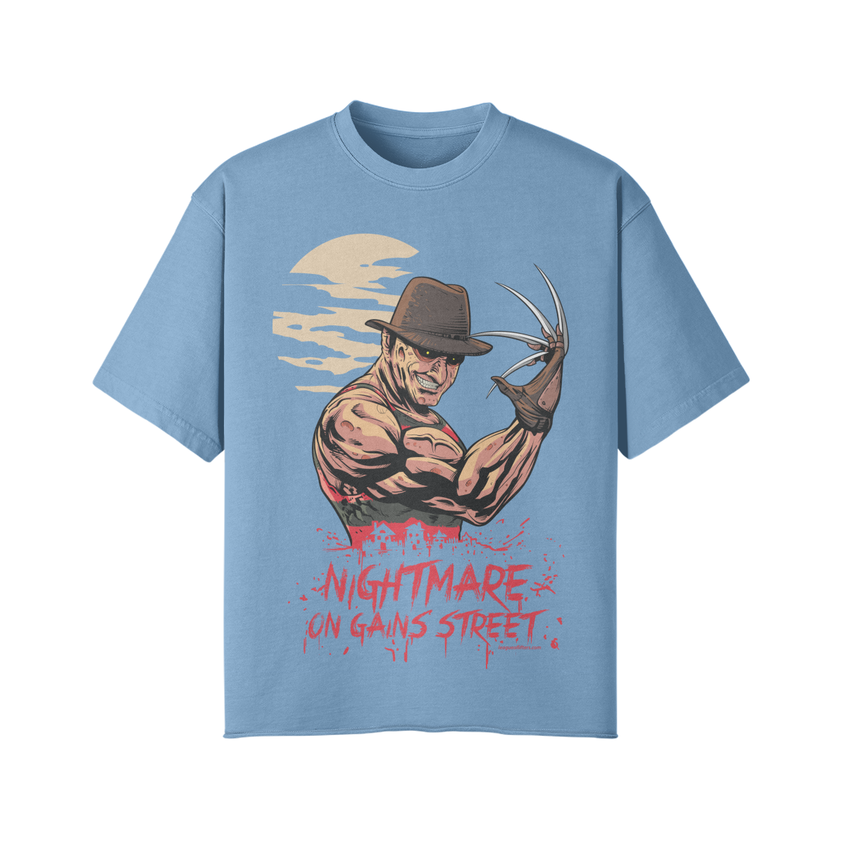 NIGHTMARE ON GAINS STREET- Pump Top-Medium Blue-League of Lifters