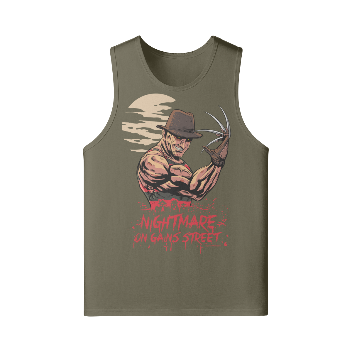 NIGHTMARE ON GAINS STREET- Tank Top-Camel-League of Lifters