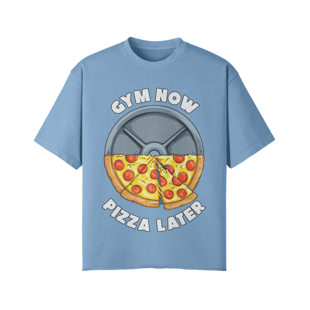 GYM NOW PIZZA LATER- Pump Top-Medium Blue-League of Lifters