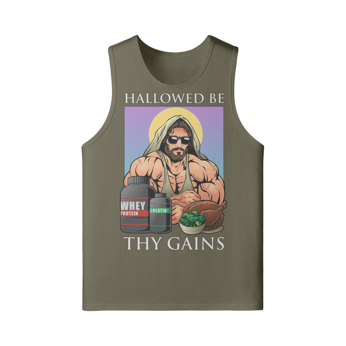 HALLOWED BE THY GAINS- Tank Top-Camel-League of Lifters