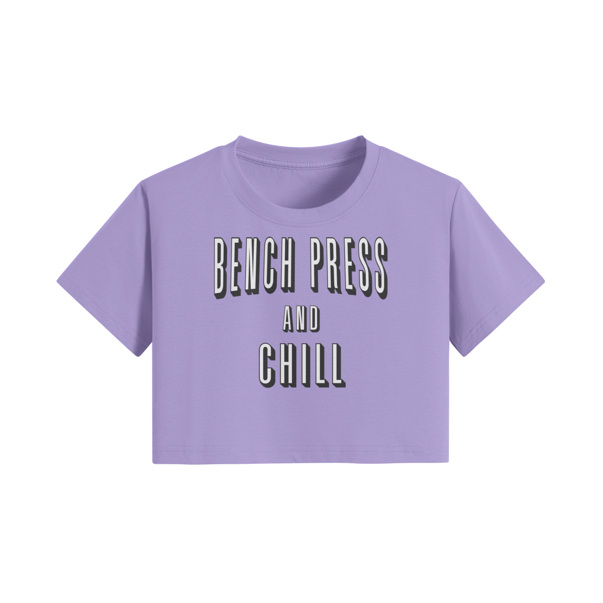 BENCH PRESS AND CHILL- Womens Crop Top-Lavender-League of Lifters