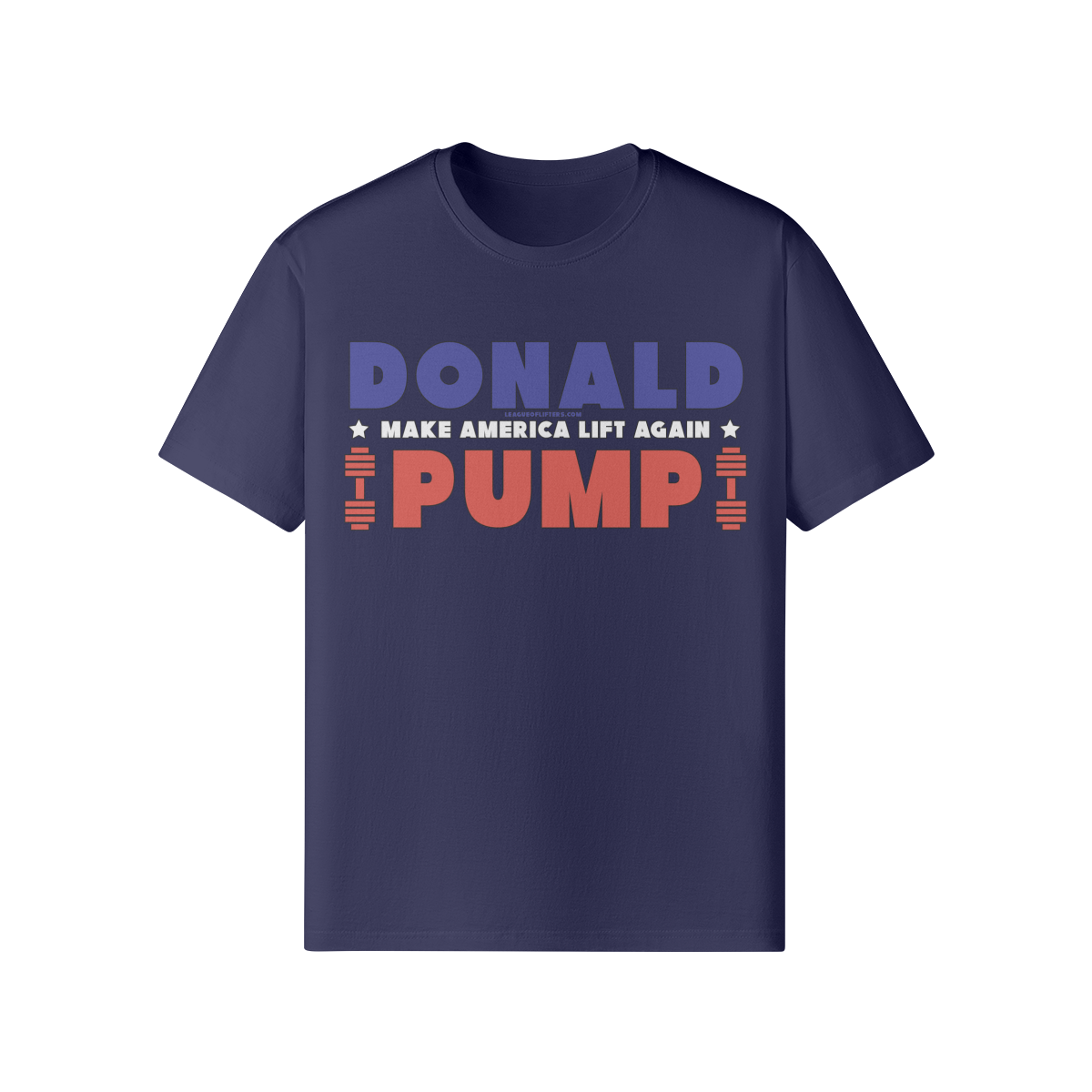 DONALD PUMP- Classic T-Shirt-Dark Navy-League of Lifters
