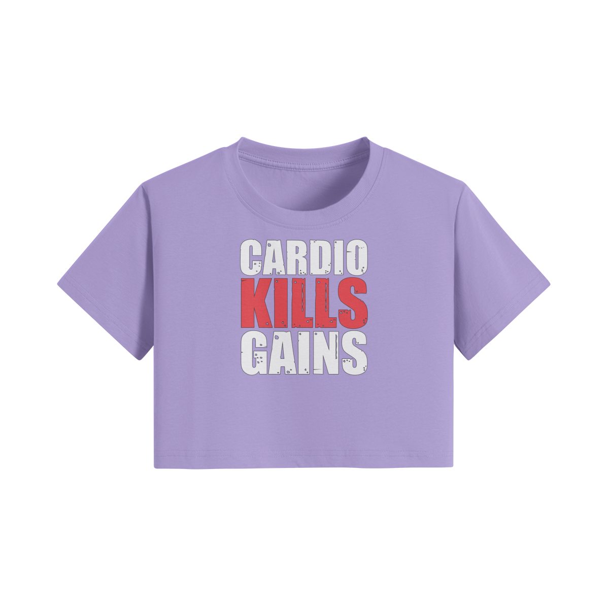 CARDIO KILLS GAINS- Womens Crop Top-Lavender-League of Lifters