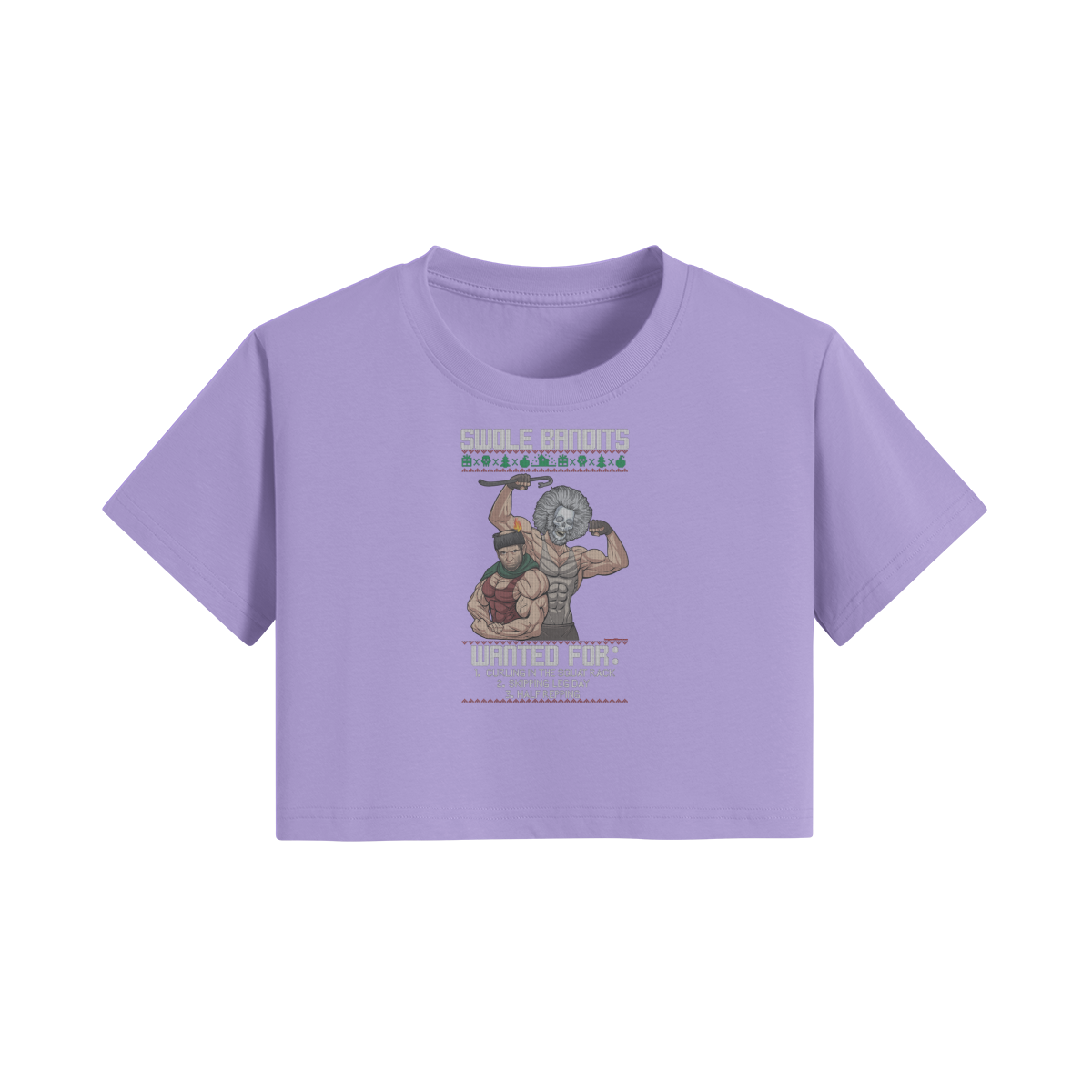 SWOLE BANDITS VARIANT- Womens Crop Top-Lavender-League of Lifters