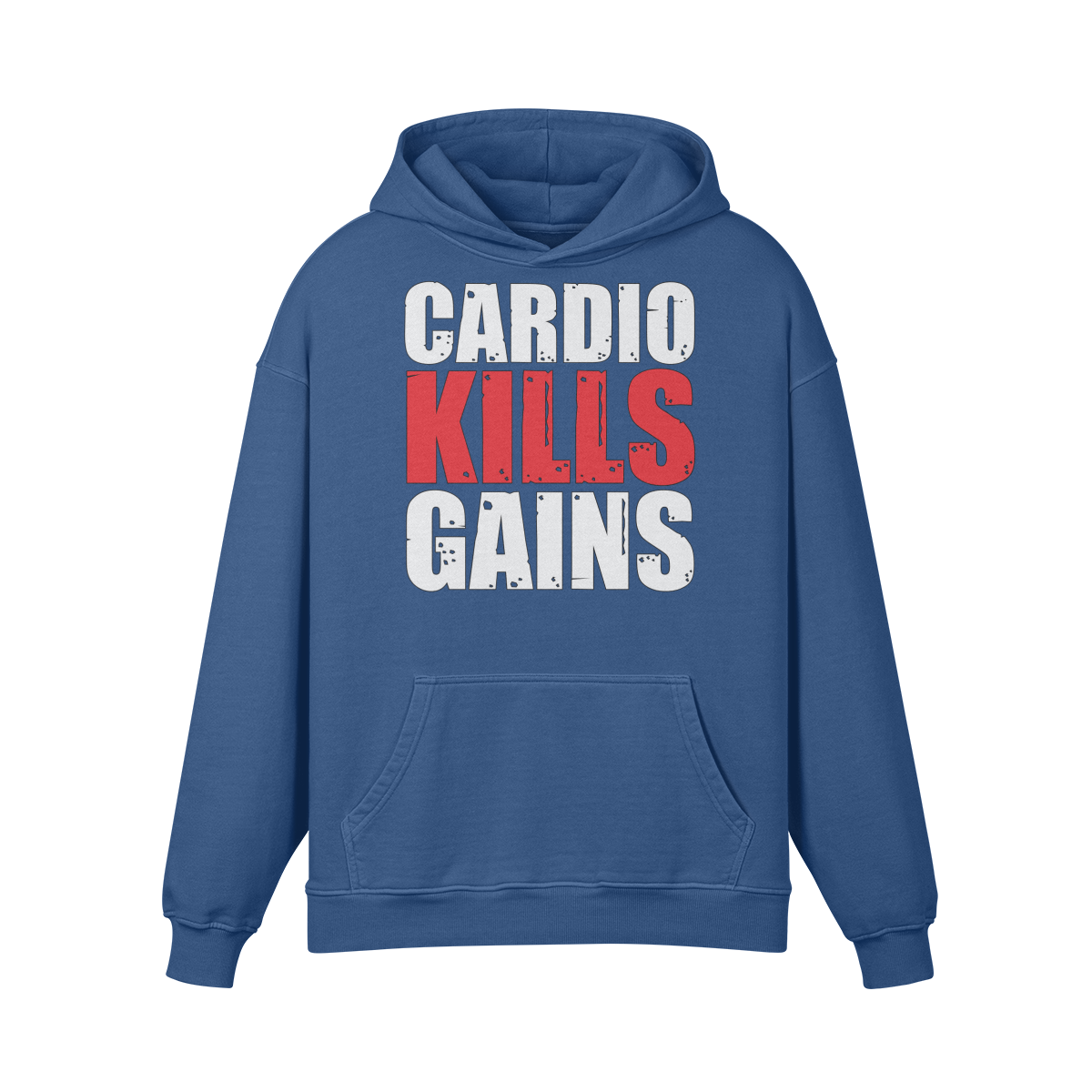 CARDIO KILLS GAINS- Oversized Hoodie-Kashmir Blue-League of Lifters