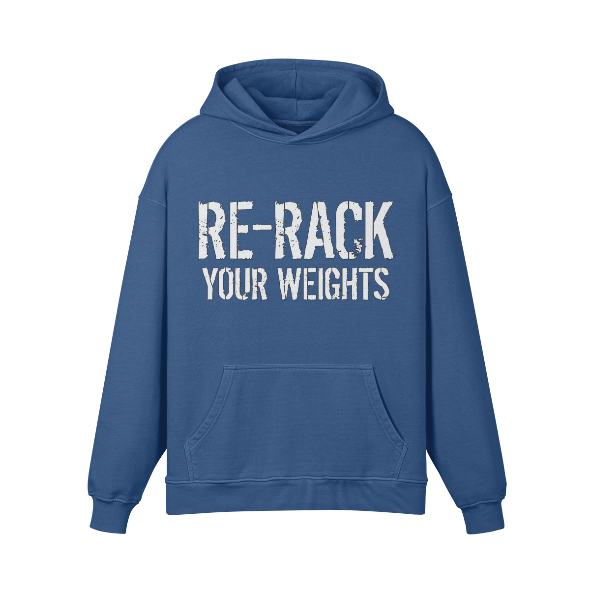 RE-RACK YOUR WEIGHTS- Oversized Hoodie-Kashmir Blue-League of Lifters
