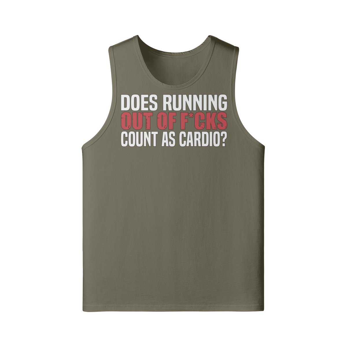 DOES RUNNING OUT OF F*CKS COUNT AS CARDIO- Tank Top-Camel-League of Lifters