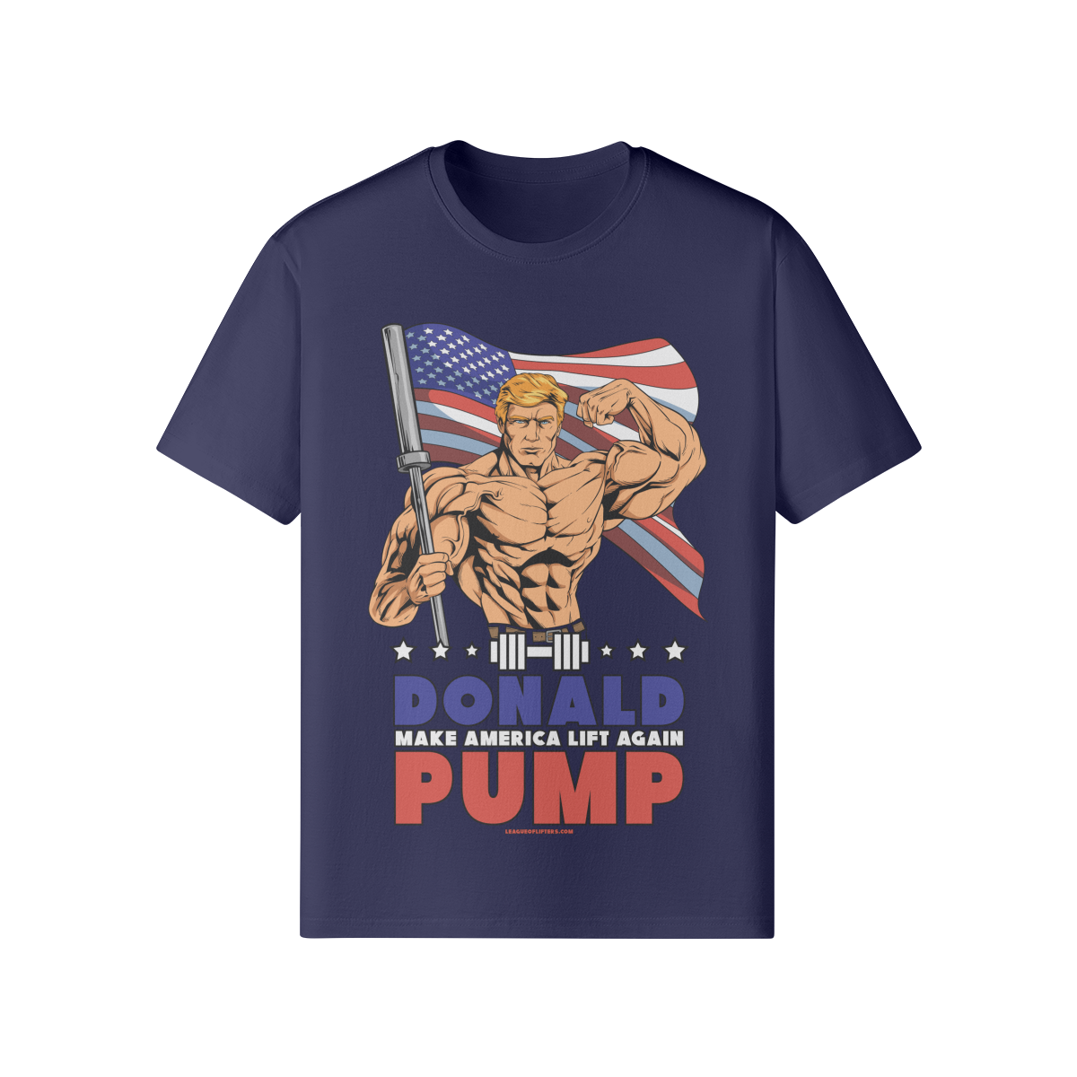 DONALD PUMP FLEX- Classic T-Shirt-Dark Navy-League of Lifters