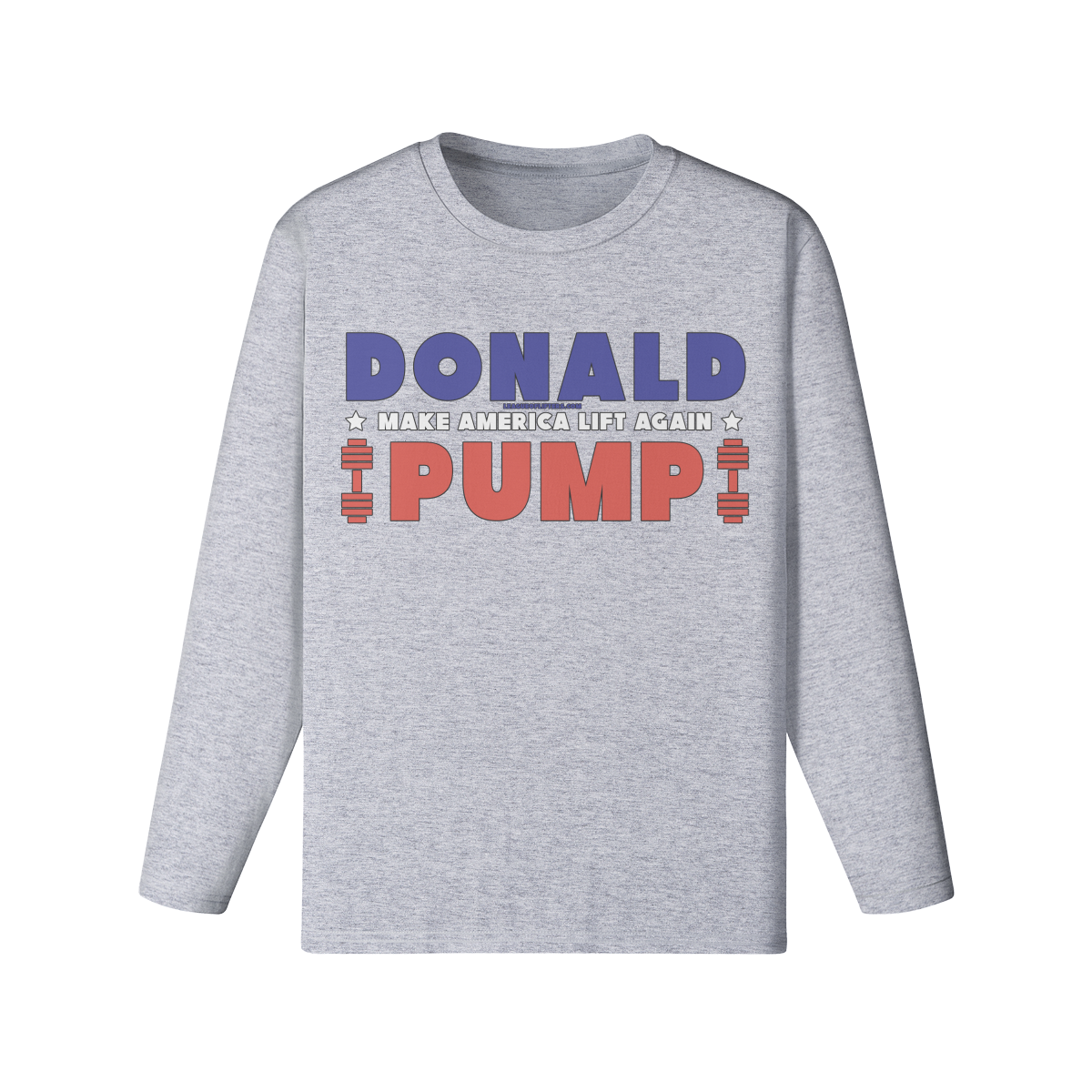 DONALD PUMP- Classic Long Sleeve Top-Medium Heather Gray-League of Lifters