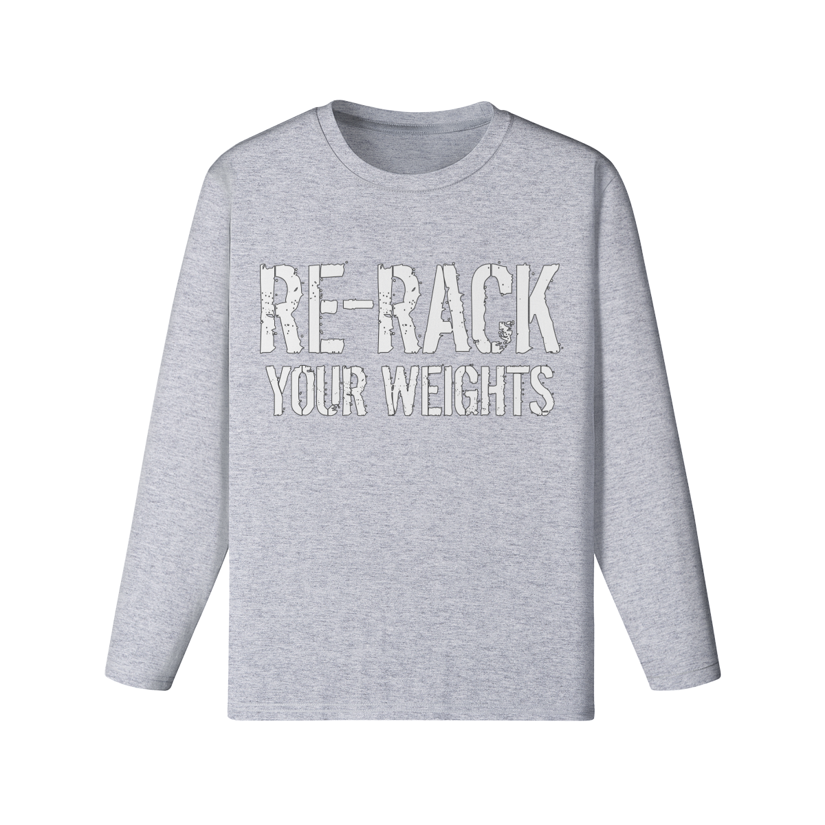RE-RACK YOUR WEIGHTS- Classic Long Sleeve Top-Medium Heather Gray-League of Lifters