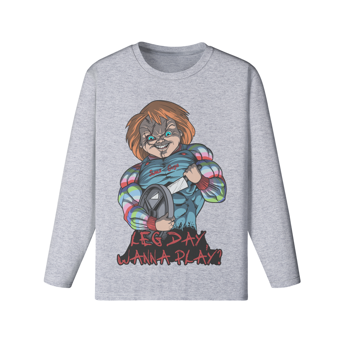 LEG DAY WANNA PLAY?- Classic Long Sleeve Top-Medium Heather Gray-League of Lifters