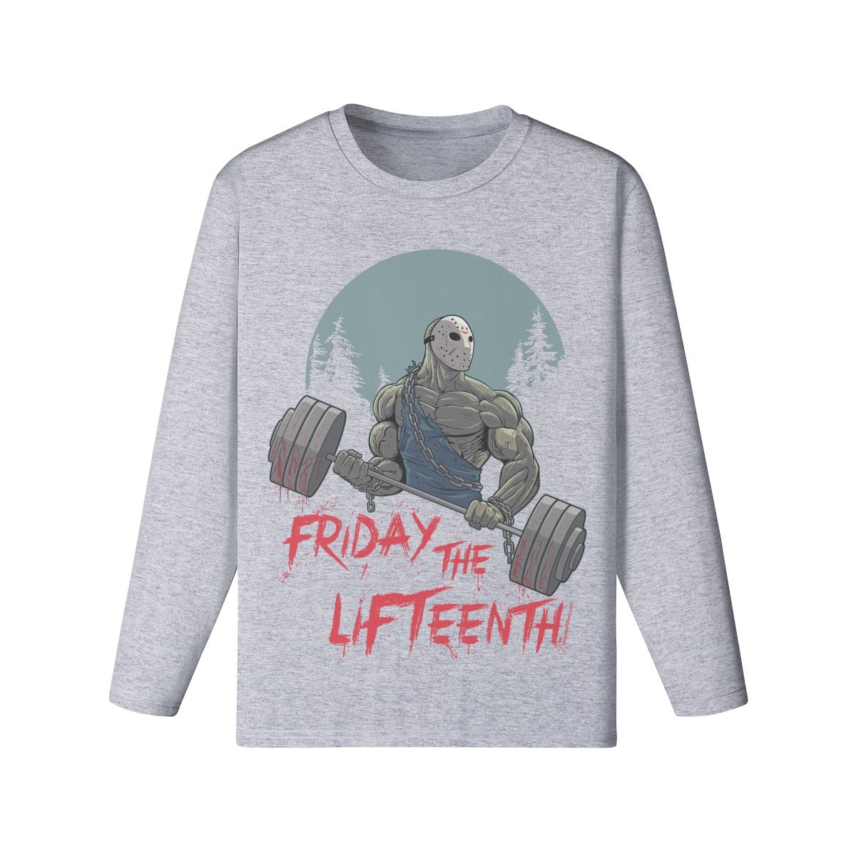 FRIDAY THE LIFTEENTH- Classic Long Sleeve Top-Medium Heather Gray-League of Lifters