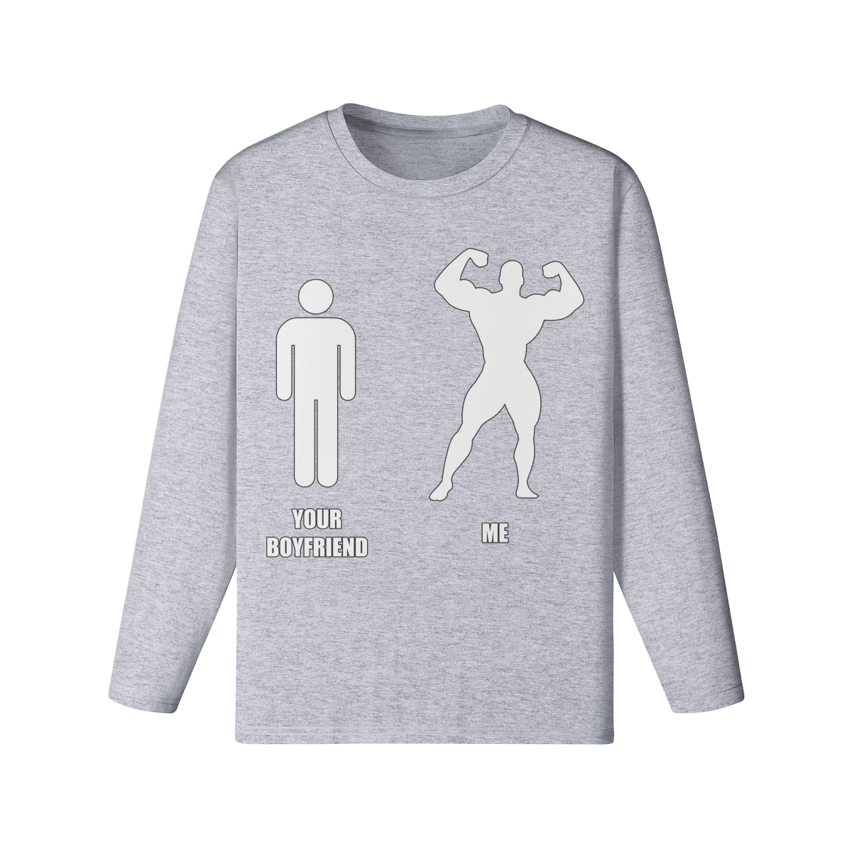 YOUR BOYFRIEND VS ME- Classic Long Sleeve Top-Medium Heather Gray-League of Lifters