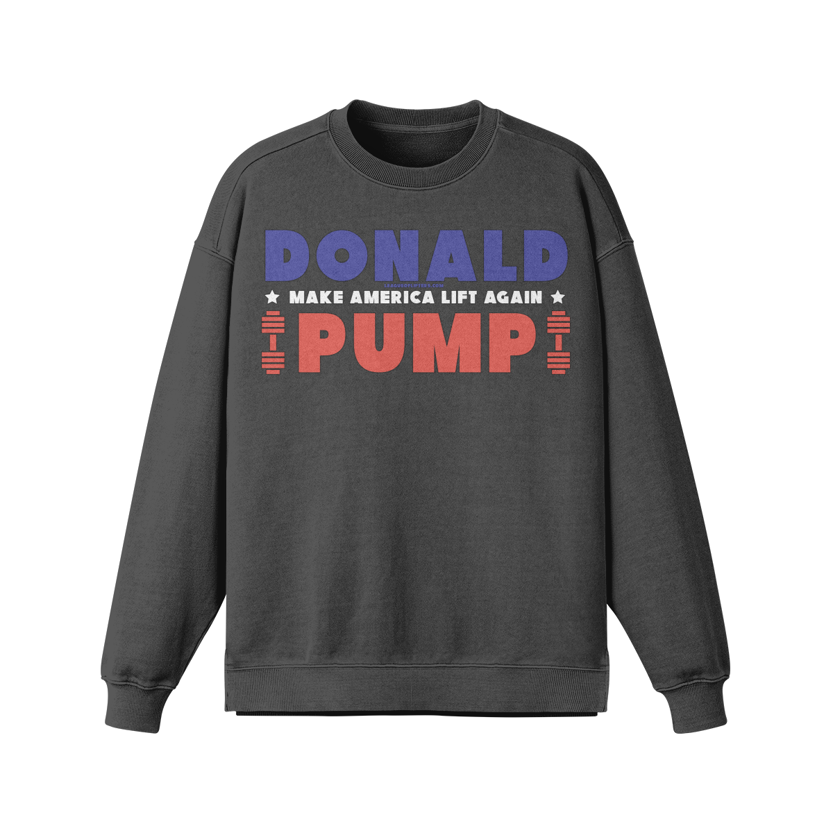 DONALD PUMP- Oversized Long Sleeve Sweatshirt-Eclipse Gray-League of Lifters