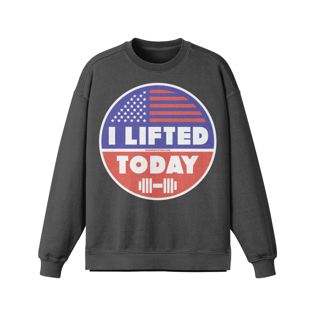 I LIFTED TODAY- Oversized Long Sleeve Sweatshirt-Eclipse Gray-League of Lifters