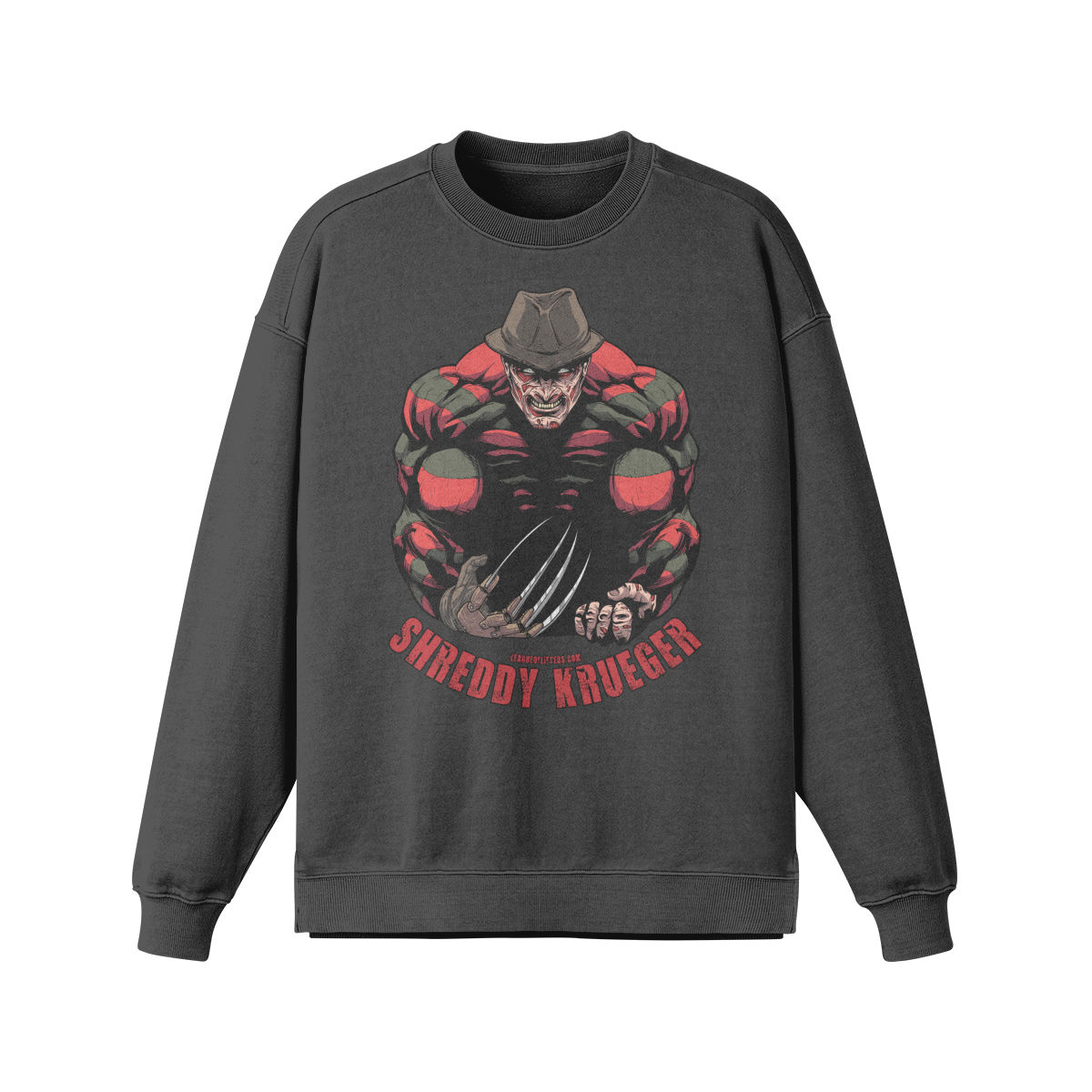 SHREDDY KRUEGER- Oversized Long Sleeve Sweatshirt-Eclipse Gray-League of Lifters