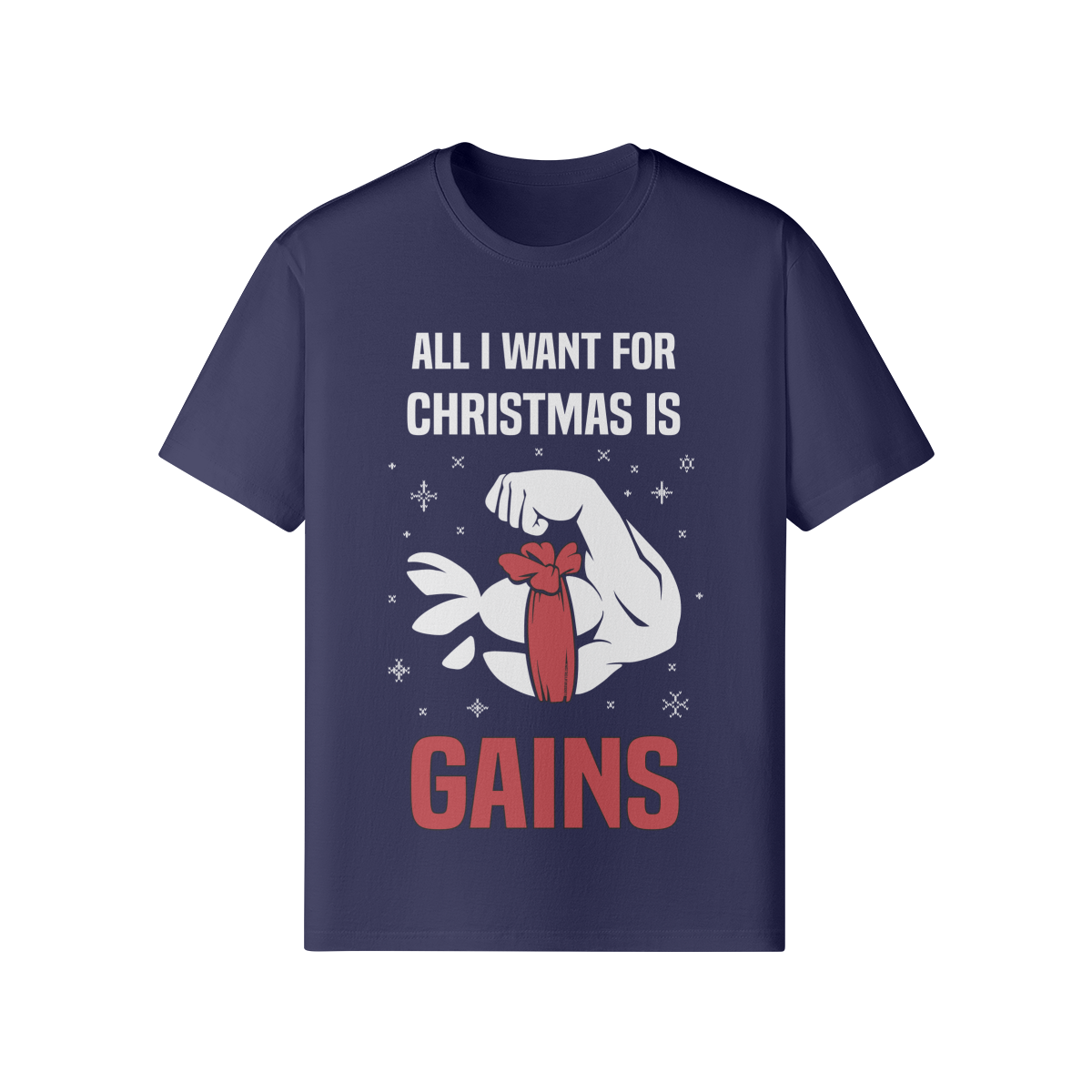 ALL I WANT FOR CHRISTMAS IS GAINS- Classic T-Shirt-Dark Navy-League of Lifters