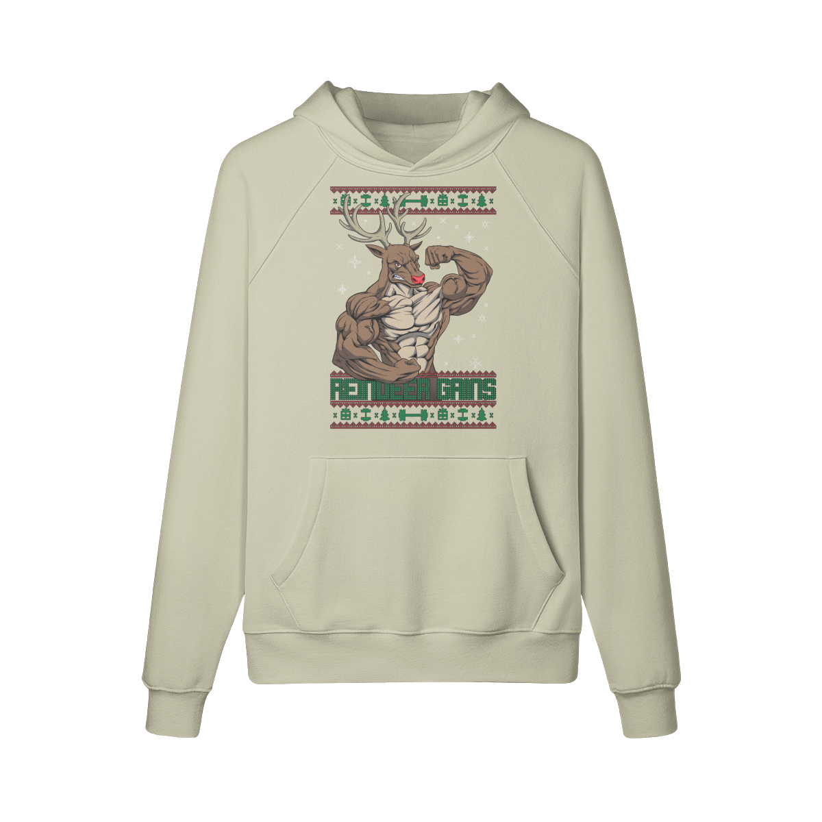 REINDEER GAINS- Hoodie-Camel-League of Lifters
