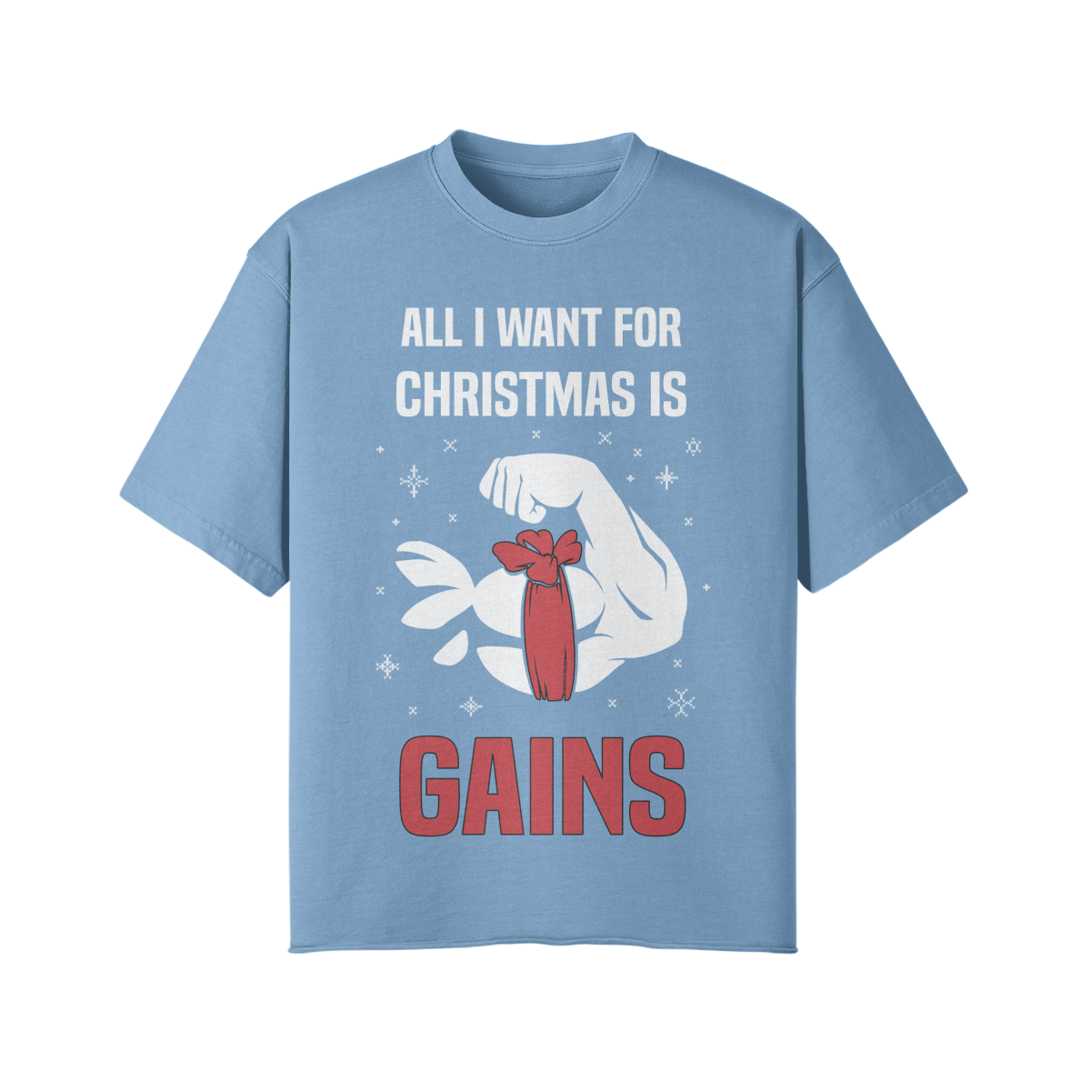 ALL I WANT FOR CHRISTMAS IS GAINS- Pump Top-Medium Blue-League of Lifters