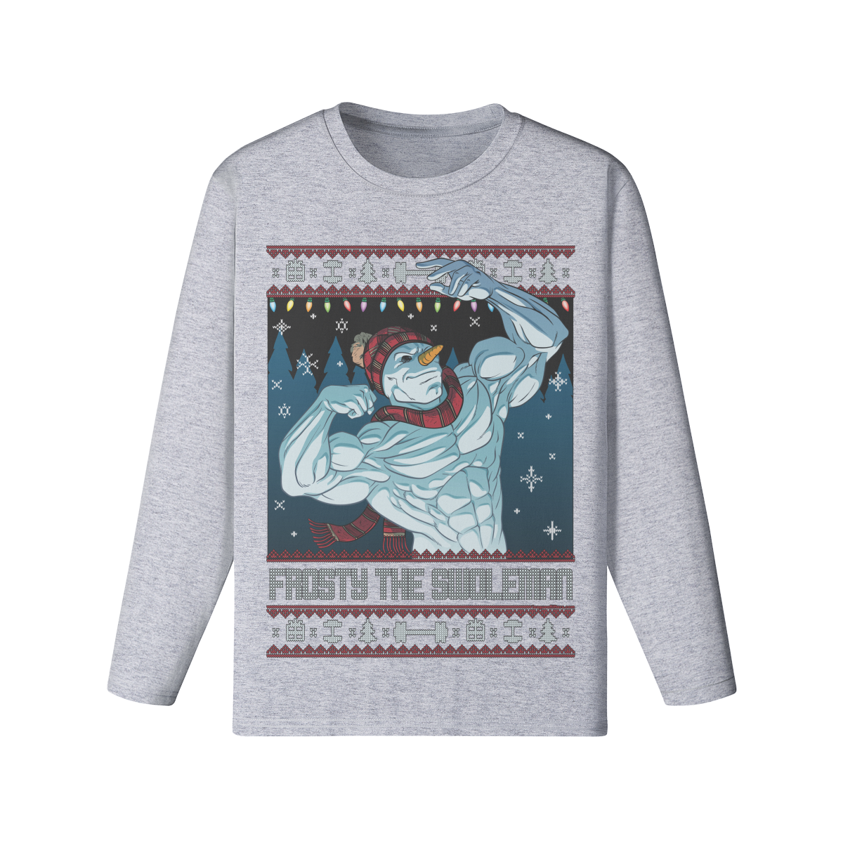 FROSTY THE SWOLEMAN- Classic Long Sleeve Top-Medium Heather Gray-League of Lifters
