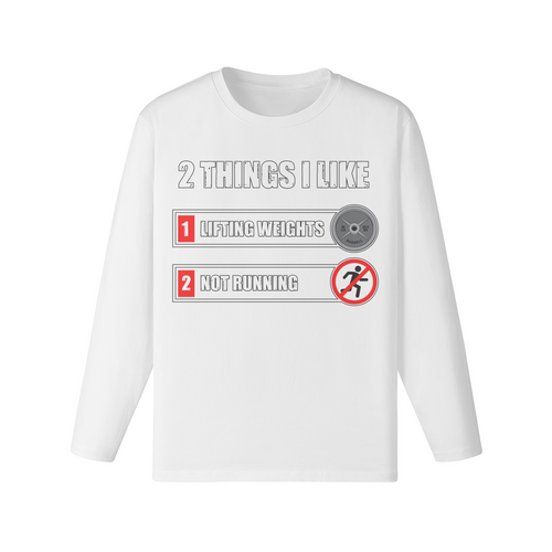 2 THINGS I LIKE- Classic Long Sleeve Top-White-League of Lifters