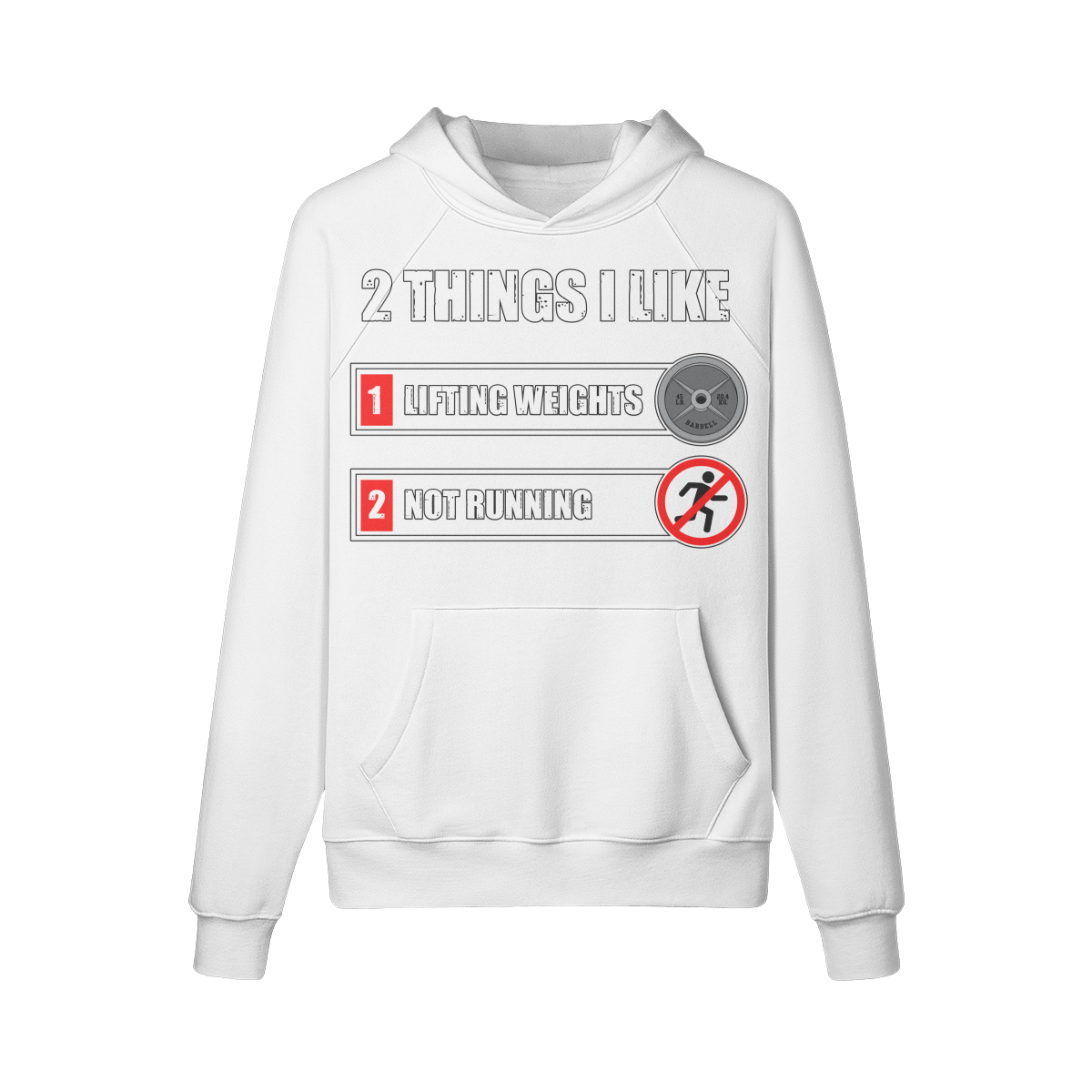 2 THINGS I LIKE- Hoodie-White-League of Lifters