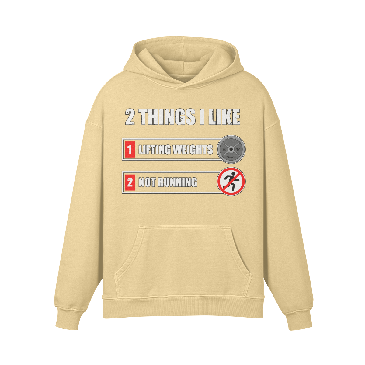 2 THINGS I LIKE- Oversized Hoodie-Desert Sand-League of Lifters