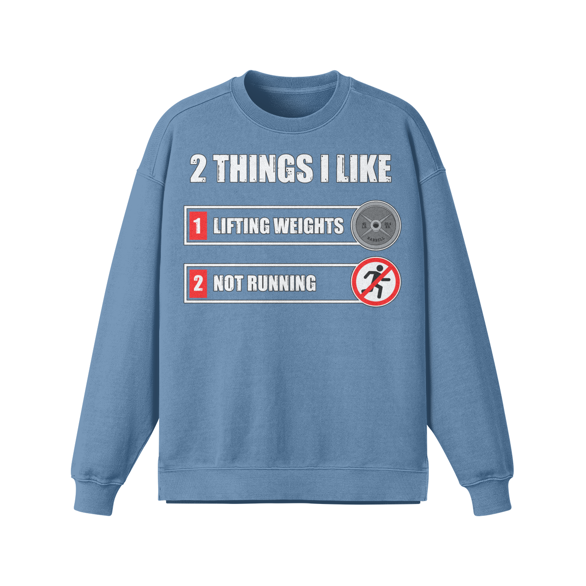2 THINGS I LIKE- Oversized Long Sleeve Sweatshirt-Slate Blue-League of Lifters