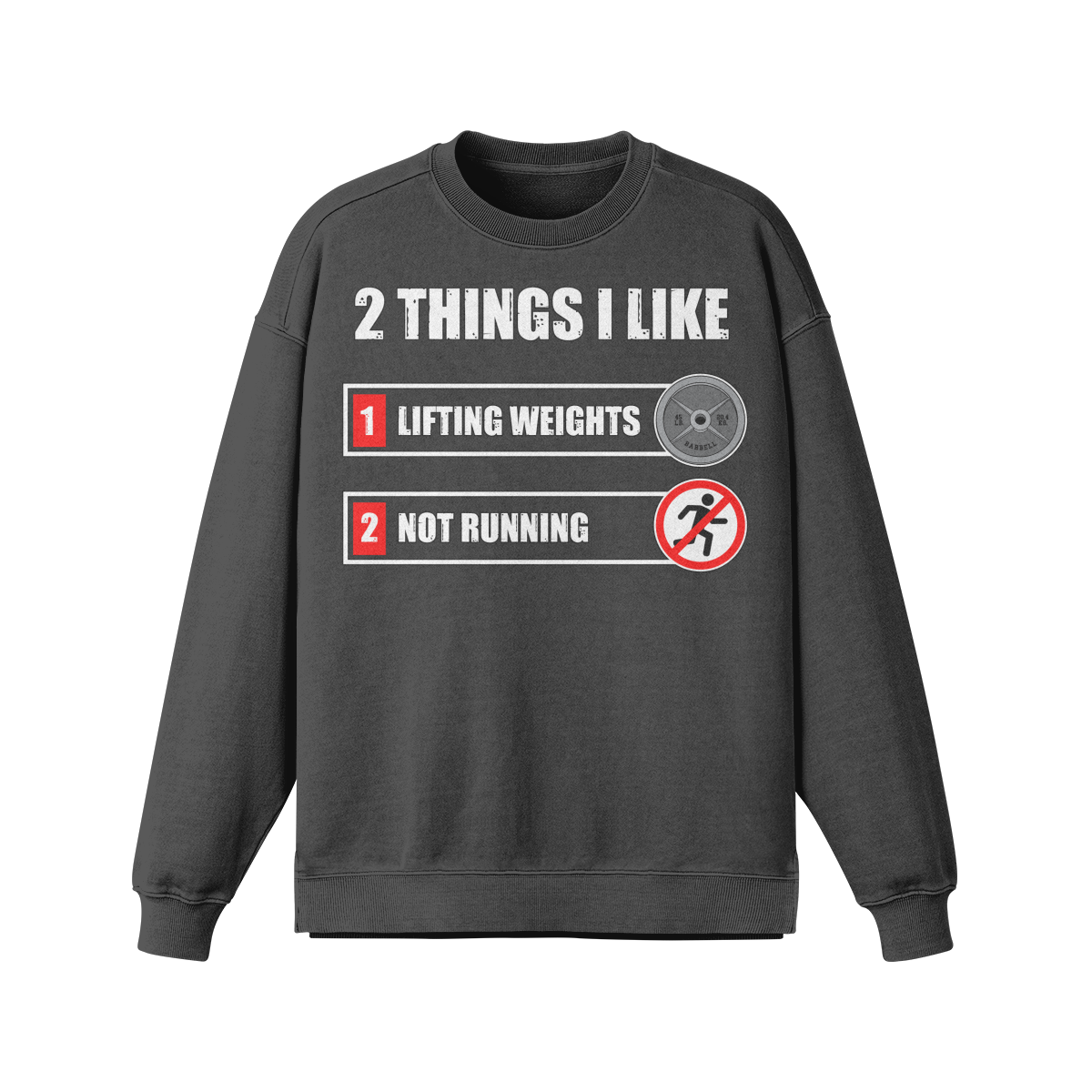 2 THINGS I LIKE- Oversized Long Sleeve Sweatshirt-Eclipse Gray-League of Lifters