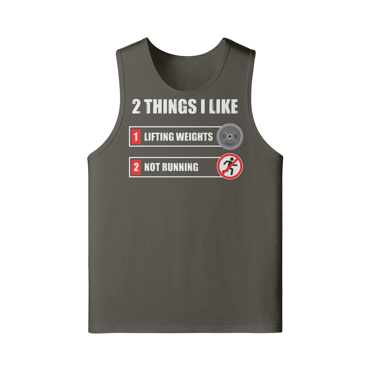 2 THINGS I LIKE- Tank Top-Charcoal Grey-League of Lifters