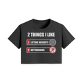 2 THINGS I LIKE- Womens Crop Top-Black-League of Lifters