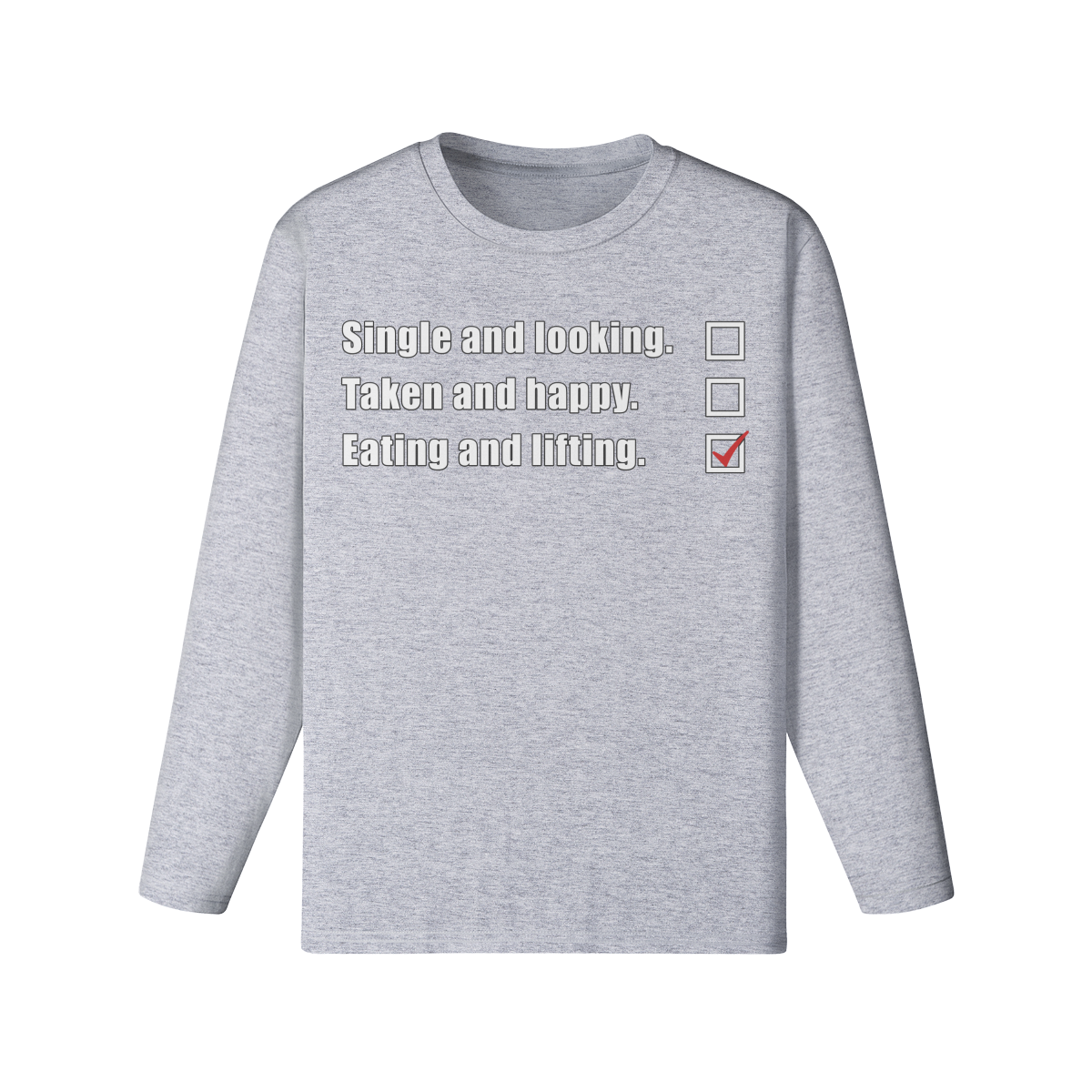 EATING AND LIFTING- Classic Long Sleeve Top-Medium Heather Gray-League of Lifters
